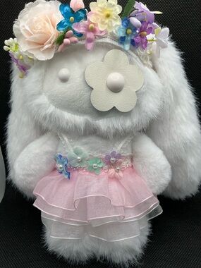 Pink Floral Dress and Headband for small dolls
